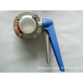 Edelstahl Food Grade Manual Geschweißte Butterfly Valve